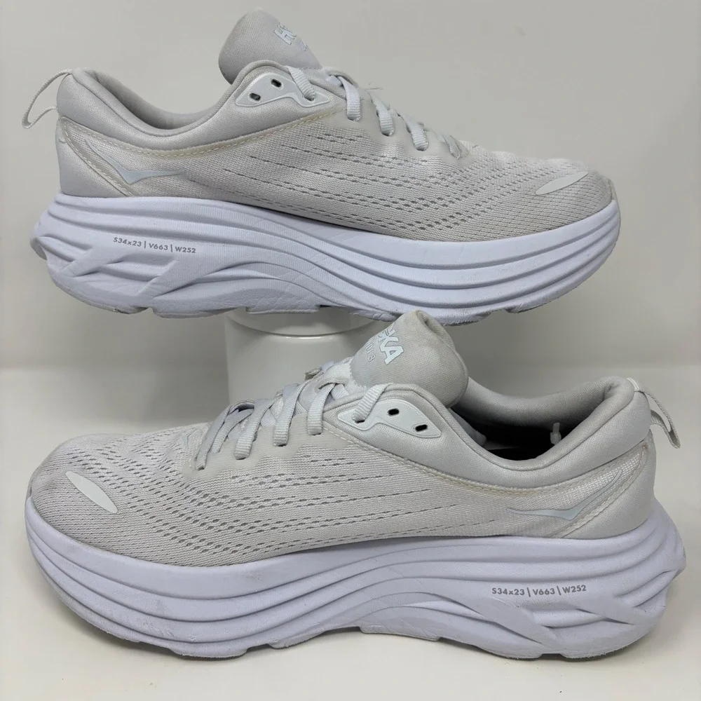 Hoka Bondi 8 Women's Size 9 White Athletic Running Shoes (1127952 WWH)